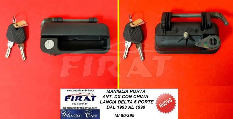 MANIGLIA PORTA LANCIA DELTA 5P 93-99 ANT.DX C/C (80/395)